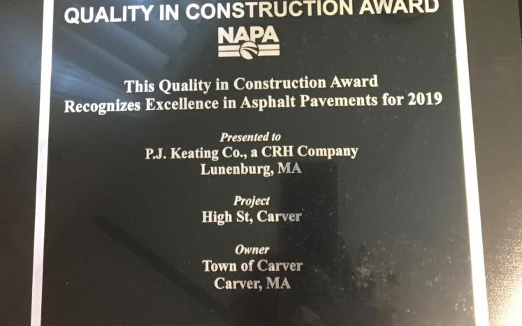 NAPA Quality In Construction Award